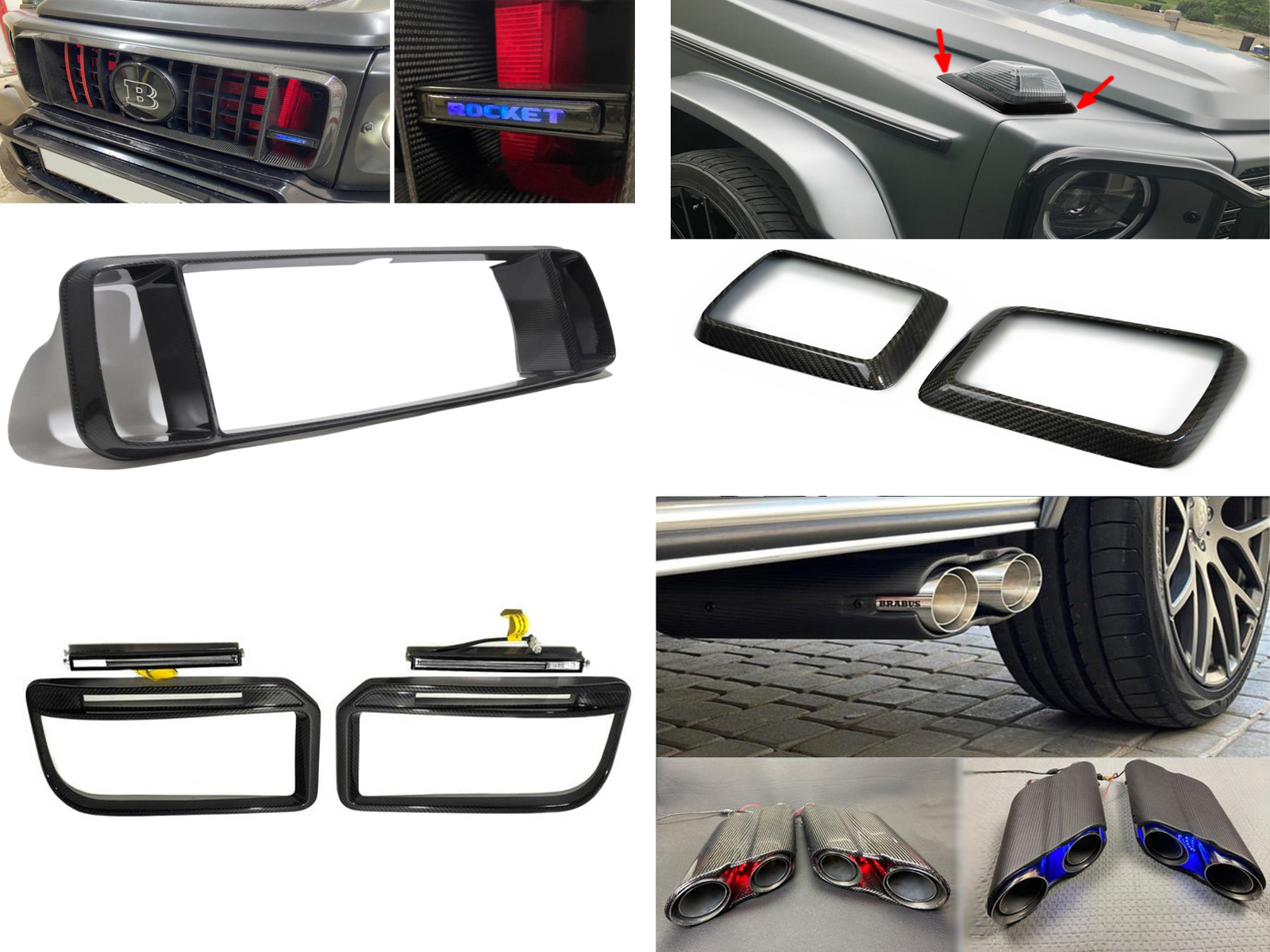 Сarbon Fiber Brabus Rocket G900 Body Kit for Mercedes-Benz W463A G Wagon